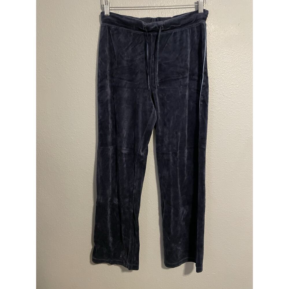 Vintage SB Active Womens Track Pants Medium Navy Terry Velour Straight Leg 90s
